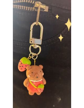 Strawberry Bear Keychain