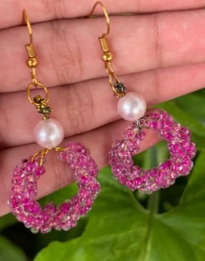 Beaded Pearl Earrings