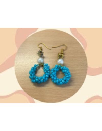 Turquoise Beaded Loop Earrings