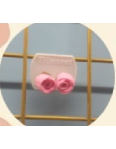 Pink Rose Stud Earrings