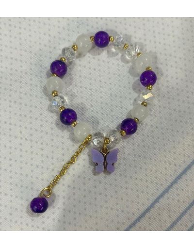 Purple Butterfly Charm Bracelet