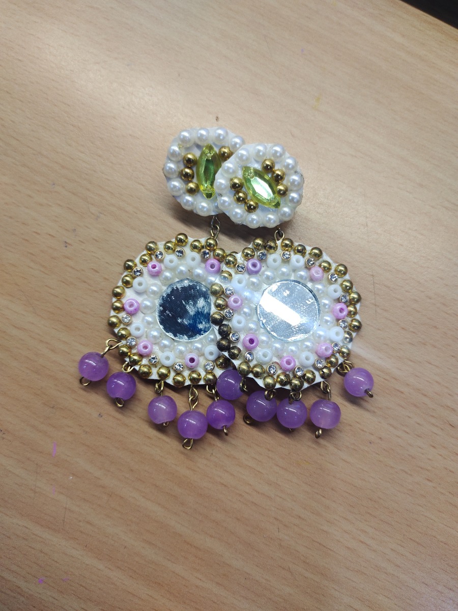 Mirror Jhumka Earrings