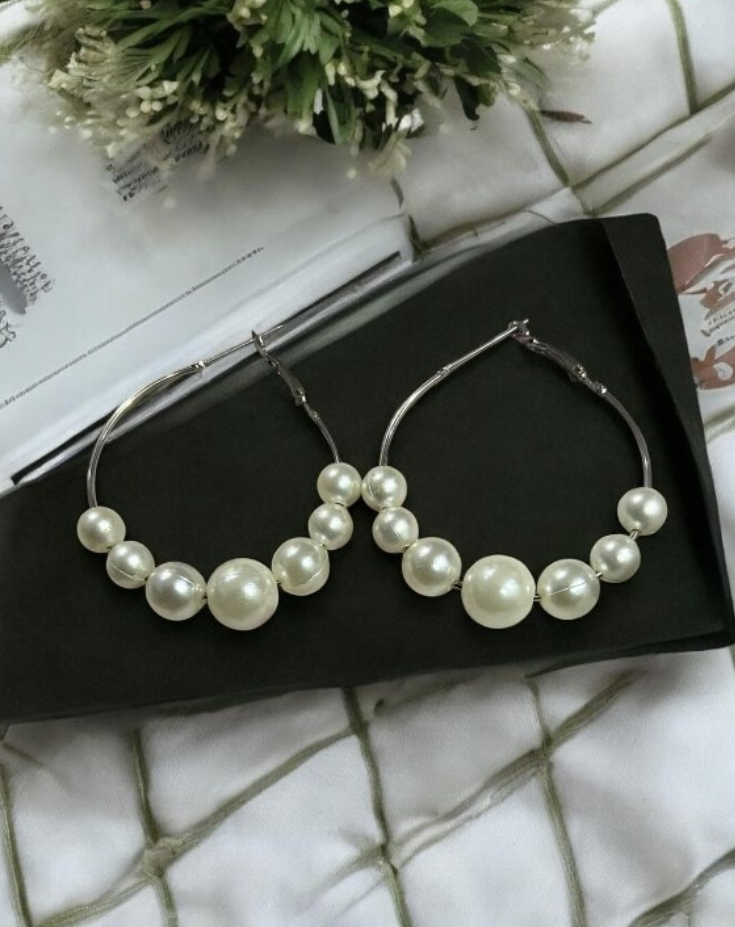 Pearl Hoop Earrings