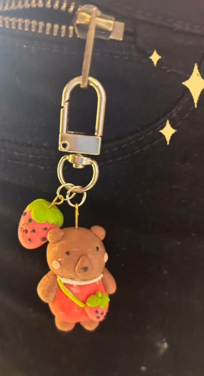 Strawberry Bear Keychain