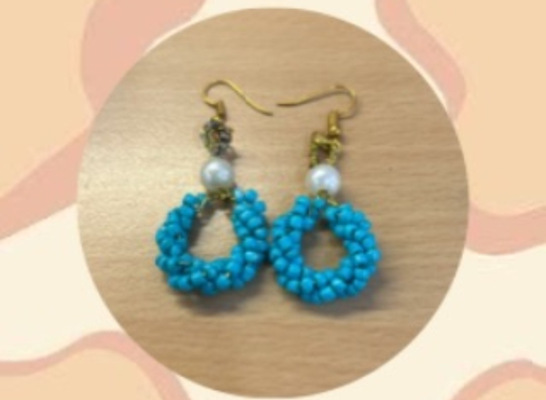Turquoise Beaded Loop Earrings