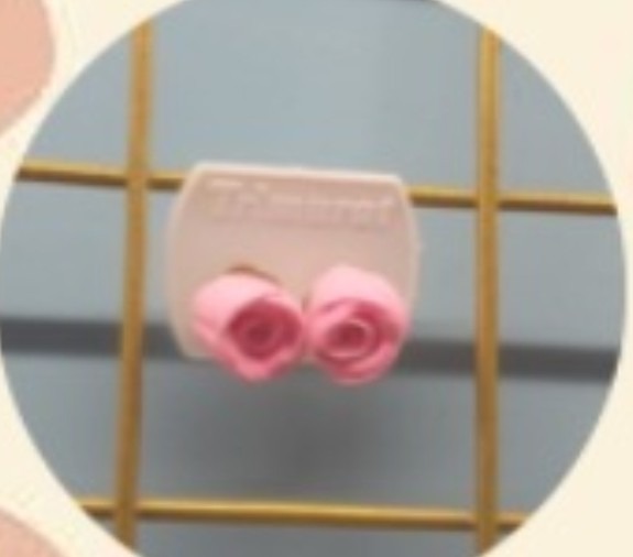 Pink Rose Stud Earrings