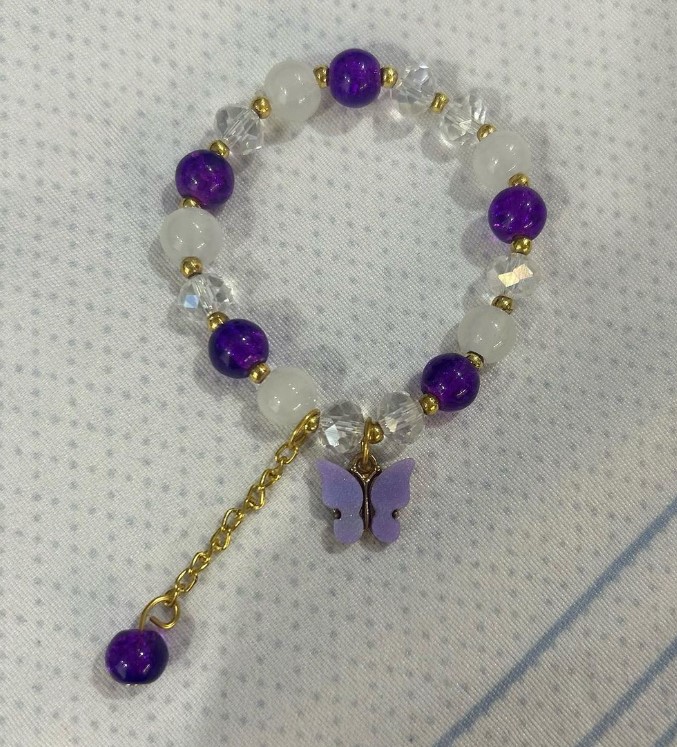 Purple Butterfly Charm Bracelet
